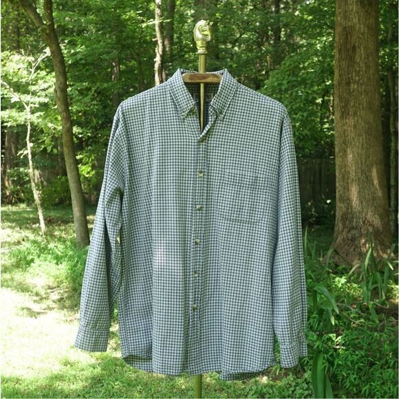 Vintage 90s Aeropostale Men’s Blue Plaid Button Up Shirt - Picture 1 of 6